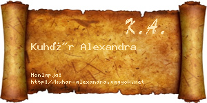 Kuhár Alexandra névjegykártya